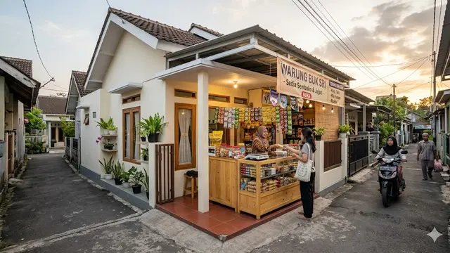 Desain Warung Kecil di Depan Rumah