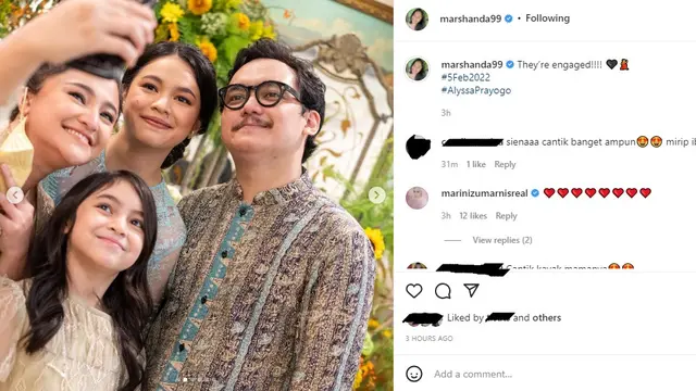 Marshanda dan Sienna Ameerah Kasyafani tampil kompak dalam acara lamaran Alyssa Ramadhani (Foto: Instagram/@marshanda99)