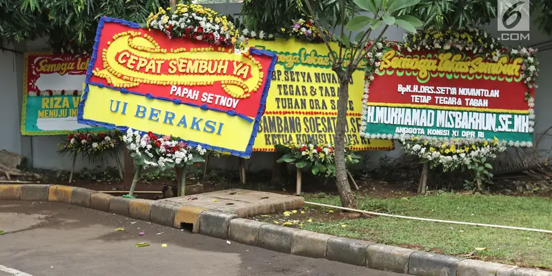 Karangan Bunga untuk Setya Novanto di RSCM