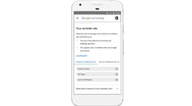 Pengaturan iklan reminder Google (Foto: Venture Beat)