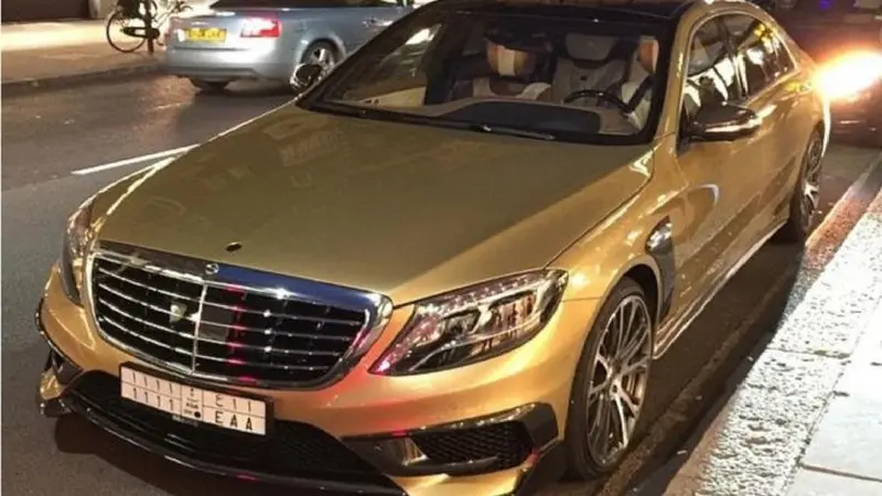 Berkelir Emas, Mercedes S 63 AMG Berplat Arab ini Gegerkan London