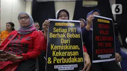 Mereka menyikapi lambatnya proses pembahasan dan pengesahan RUU PPRT yang akan melakukan aksi mogok makan pada tanggal 14 Agustus 2023 di depan Gedung DPR/MPR RI.  (merdeka.com/Arie Basuki)