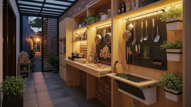 Desain Dapur Outdoor Sederhana yang Cocok untuk Rumah di Gangh/Ilustrasi AI