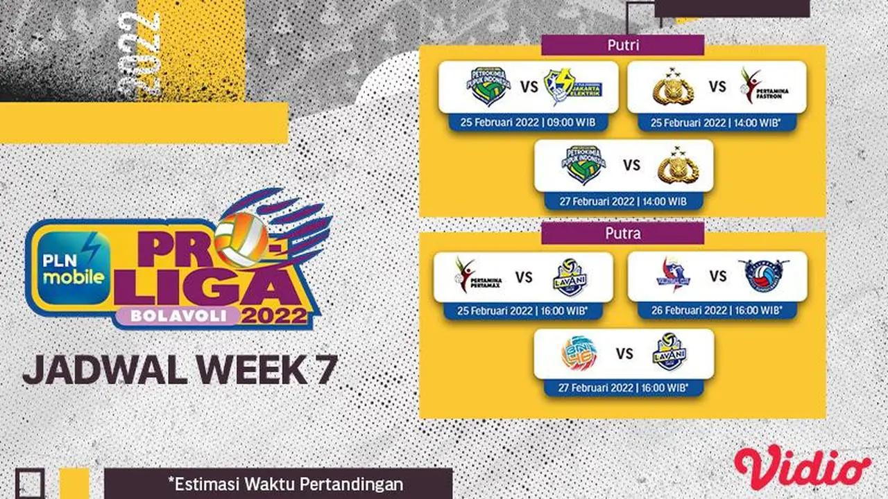 Jangan Lewatkan Keseruan Live Streaming PLN Mobile Proliga 2022 Week 7  (Sumber foto : Vidio)