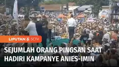 Capres-cawapres nomor urut 1, Anies-Muhaimin berkampanye di Kabupaten Tegal, Jawa Tengah. Sejumlah peserta kampanye pingsan, karena kelelahan dan kepanasan.