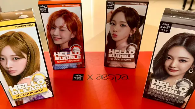 Review Cat Rambut Mise En Scène Hello Bubble x Aespa, Diklaim Warnanya Lebih Tahan Lama. (Dok: Liputan6.com/dyah)