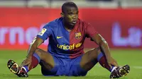 Samuel Eto’o dikenal sebagai penyerang Barcelona yang produktif. Pemain terbaik Afrika Selatan tiga kali berturut-turut itu tercatat telah mencetak 130 gol dan 40 assist dari 199 laga. Sayangnya, Eto'o dipaksa keluar dari Barca akibat hubungan kurang baik dengan Pep Guardiola. (Foto: AFP/Lluis Gene)