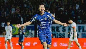 Aksi penyerang PSIM Yogyakarta, Muhammad Iqbal, setelah menaklukkan Madura United  2-1 pertandingan pekan ke-33 BRI Super League 2025/2026 di Stadion Sultan Agung (SSA), Bantul, Yogyakarta, Minggu (17/5/2026) malam WIB. (Instagram PSIM)