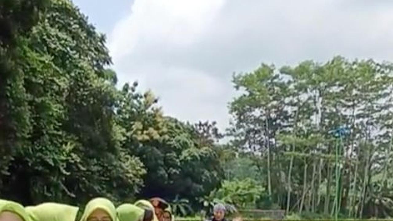 Viral Aksi Rombongan Emak-emak Naik Wahana Kereta di Sawah, Momen Bahagia Curi Perhatian