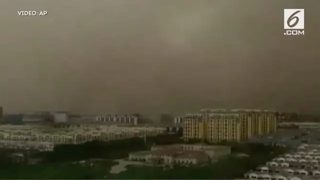 Serangan badai pasir berhembus dari Mongolia hingga melintasi bagian China Utara.