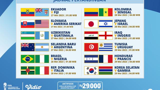 Jadwal Pekan Ketiga Piala Dunia U-20 Akhir Pekan Ini, Ekslusif di Vidio : USA U-20 Vs Slovakia U-20, Ekuador U-20 Vs Fiji U-20