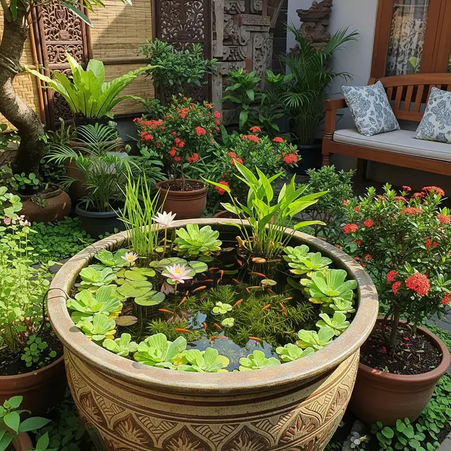 Inspirasi Kolam Ikan untuk Teman Menghabiskan Masa Pensiun di Rumah (AI)