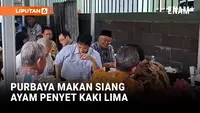 Merakyat! Momen Menteri Keuangan Purbaya Makan Siang Ayam Penyet di Kaki Lima