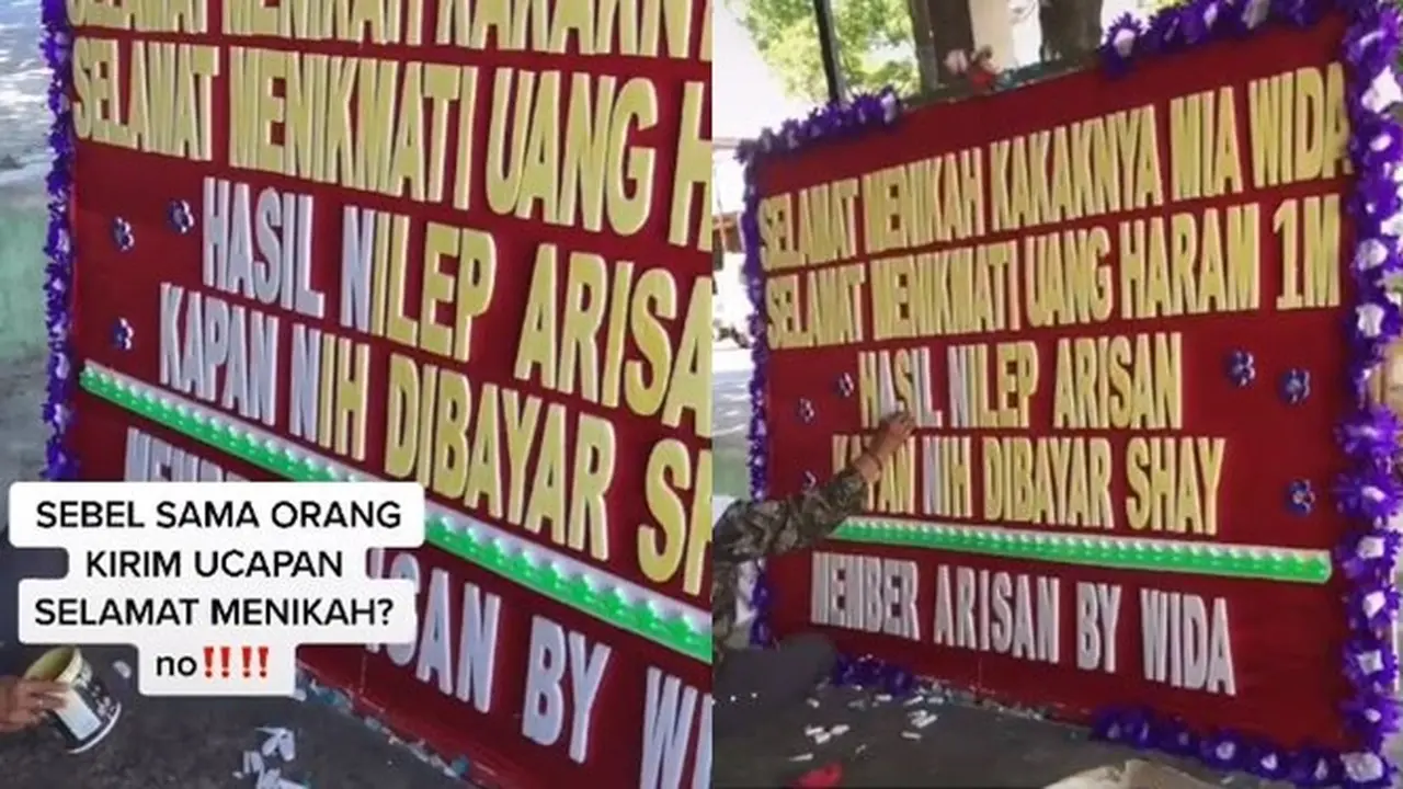 Viral Cara Tagih Utang Pakai Karangan Bunga di Hari Pernikahan Ini Bikin Heboh