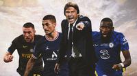 Ilustrasi - Milan Skriniar, Marco Verratti, Antonio Conte, Antonio Rudiger (Bola.com/Adreanus Titus)