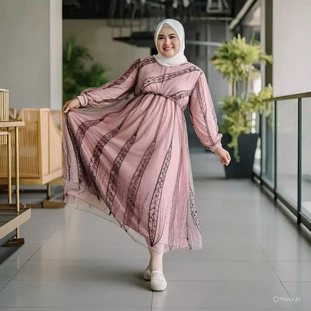 Model Gaun Cantik untuk Badan Gemuk/Meta AI