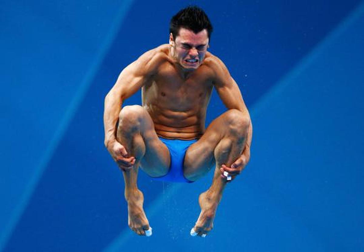 Ekspresi wajah atlet loncat indah Olimpiade 2012