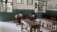 SDN Dawung Tengah, Serengan, Solo hanya menerima dua siswa dari hasil PPDB 2024, Senin (22/7).(Liputan6.com/Fajar Abrori)&nbsp;