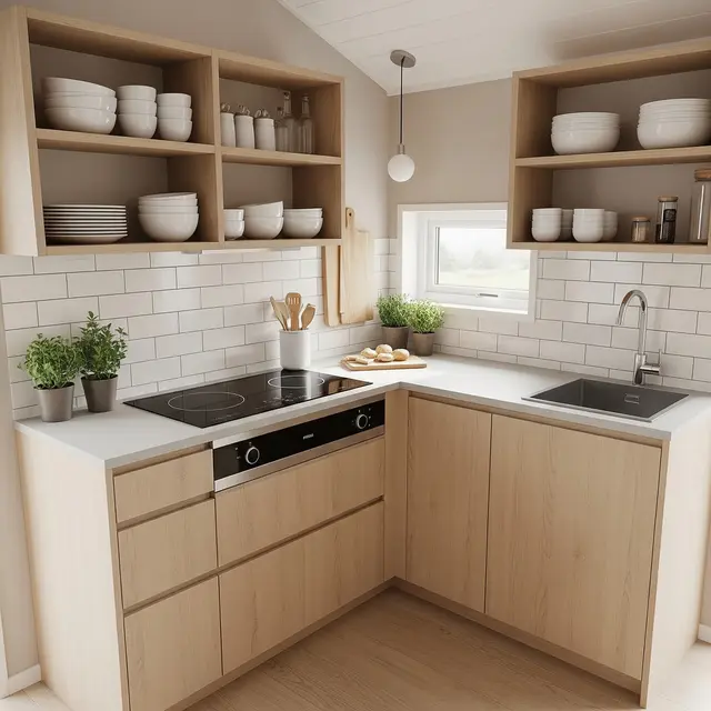 Desain Dapur 2x2 Bentuk L (AI Generated)