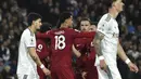 Dibabak pertama Liverpool membuka keunggulan pada menit ke-35 lewat Cody Gakpo dan Mohamed Salah di menit ke-39. (AP Photo/Rui Vieira)