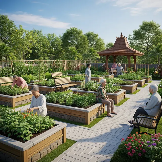 Area Berkebun yang Ramah Lansia (AI Generated)