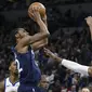 Andrew Wiggins saat Timberwolves melawan Warriors di lanjutan NBA (AP)