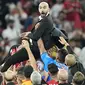 Timnas Maroko terus membuat kejutan di Piala Dunia Qatar 2022. Mereka berhasil melumat negara-negara besar seperti Belgia, Spanyol, dan Portugal. (AP/Ebrahim Noroozi)