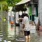 Banjir rob merendam puluhan rumah di lingkungan Kampungujung, Kelurahan Kepatihan Banyuwangi. (Istimewa)