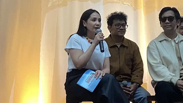 Nagita Slavina dalam konferensi pers D’MASIV Asia Home Run di Jakarta, Rabu (19/8/2026). (Liputan6.com/Nola Vemiliana)