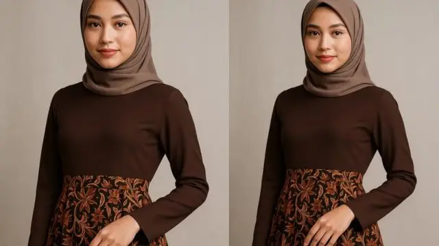 7 Model Dress Batik Lengan Panjang Kombinasi Polos, Tren Fashion Modern yang Memadukan Tradisi dan Gaya Kontemporer