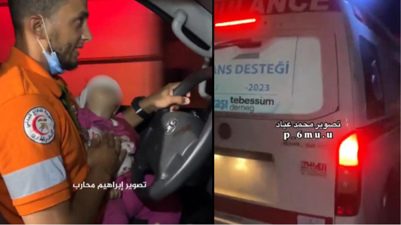 Menegangkan Sopir Ambulans di Gaza Setir Mobil Sambil Gendong Bayi Korban Serangan Israel ke Pengungsian Al-Mawasi