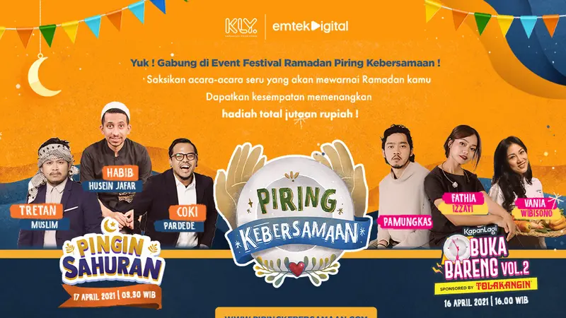 KLY siap persembahkan  program Piring Kebersamaan dalam Festival Ramadan 2021 (dok.KLY)