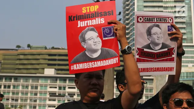 Kasus Dandhy Laksono, AJI Jakarta Gelar Aksi Jalan Mundur di CFD