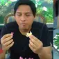 Lucky Hakim meracik makan siangnya dari hasil memetik sendiri buga-bunga tersebut dari kebunnya. (Sumber: Vidio/Indosiar)