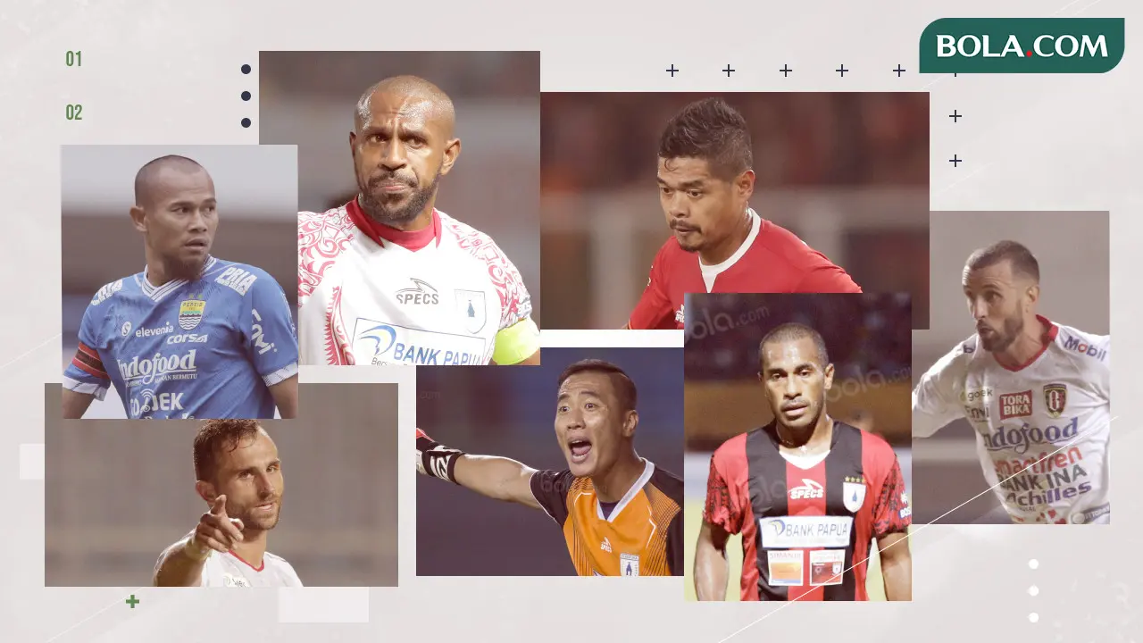 Boaz Solossa, Ian Kabes, Supardi Nasir, Bambang Pamungkas, Ilija Spasojevic, Paulo Sergio dan Yoo Jae-hoon