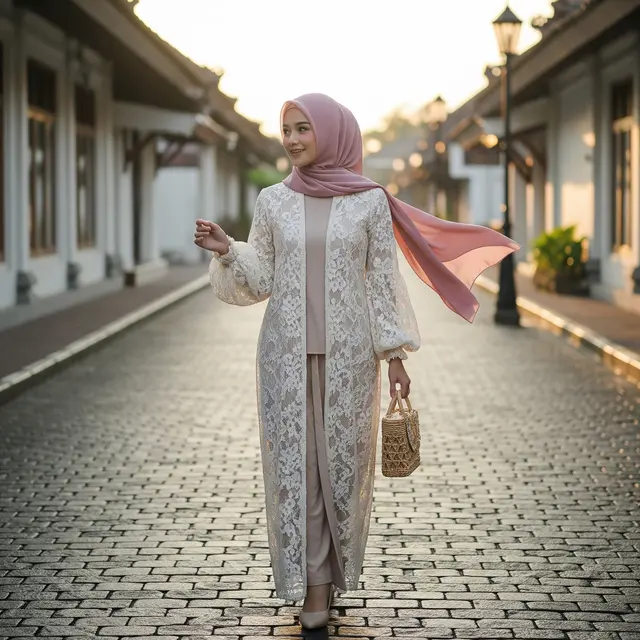 9 Model Gamis Outer Brokat Panjang, Pilihan Elegan untuk Berbagai Acara