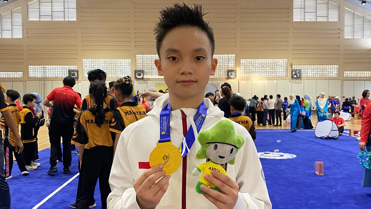 Atlet Wushu Lampung, Gavriel Bryan Wijaya Raih Emas di ASEAN School Games 2025
