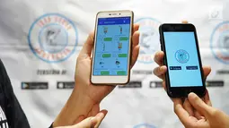 Tampilan Aplikasi Ikan Segar Indonesia dalam Android & IOS ditunjukkan saat peluncuran di Jakarta, Kamis (30/11). Kosumen kini bisa lebih mudah membeli ikan segar melalui aplikasi mobile tersebut. (Liputan6.com/Pool/Ridho)