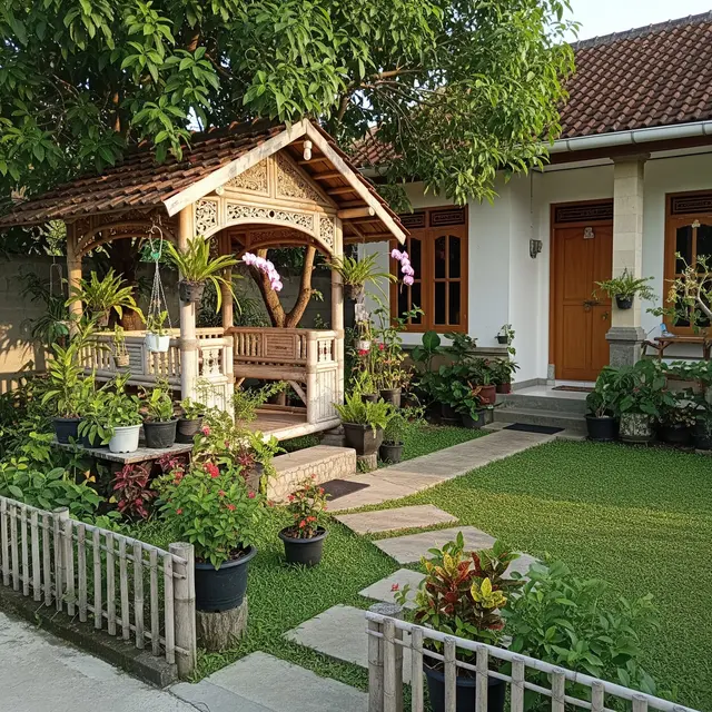 Model Halaman Depan Rumah Kampung Sederhana (Gemini AI)