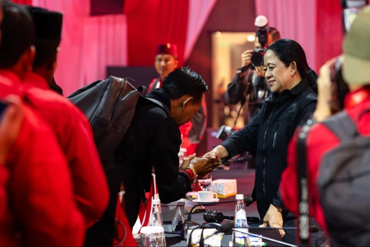 Ketua DPP Bidang Politik PDI Perjuangan Puan Maharani di Rakernas PDIP