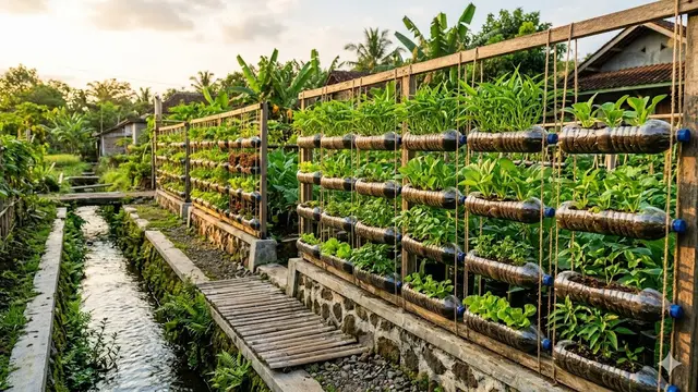 Kebun Sayur di Samping Selokan