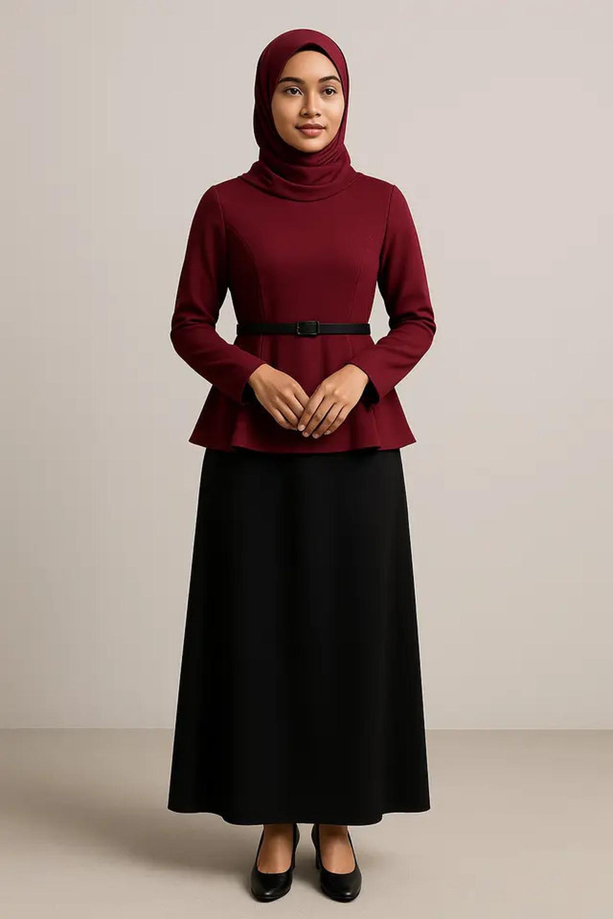7 Model Gamis Polos Kombinasi 2 Warna, Tonjolkan Kesan Sopan dan Menawan