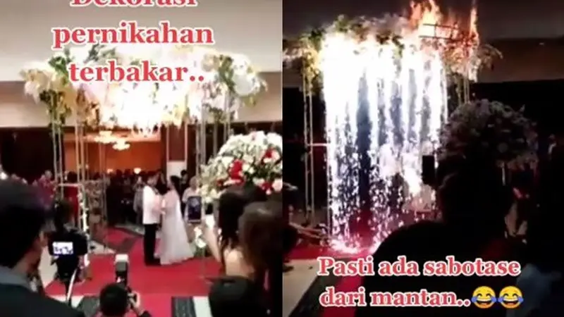Viral Video Dekorasi Pernikahan Mewah Mendadak Kebakaran, Bikin Tamu Panik