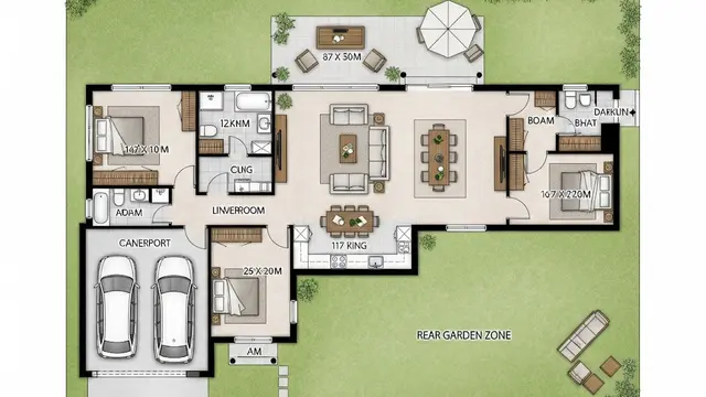 Rumah Sederhana dengan Taman Belakang
