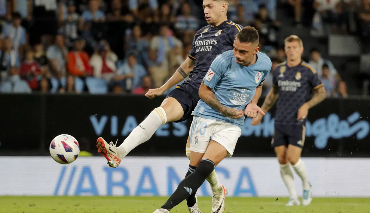Bermain di kandang lawan, Madrid mendominasi penguasaan bola dan jalannya pertandingan. (AP Photo/Lalo R. Villar)