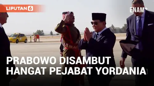 VIDEO: Prabowo Tiba di Yordania, Disambut Hangat Pejabat Tinggi