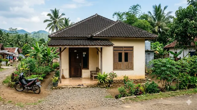 Desain Rumah 1 Lantai Budget Ro50 Juta di Desa (Foto: Gemini AI)