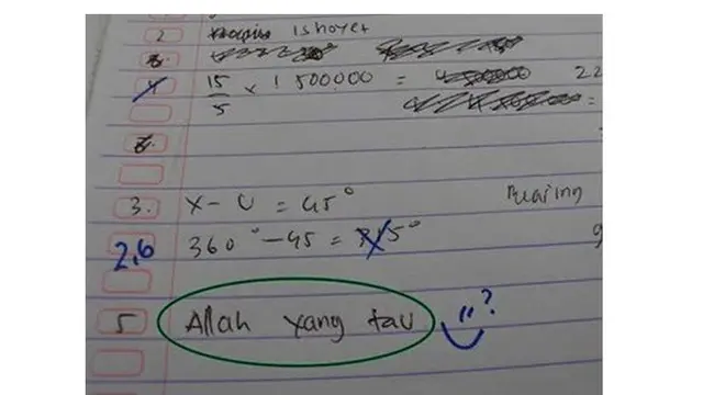 6 Jawaban Murid Pasrah Mengerjakan Soal, Jawabannya Frustasi Banget
