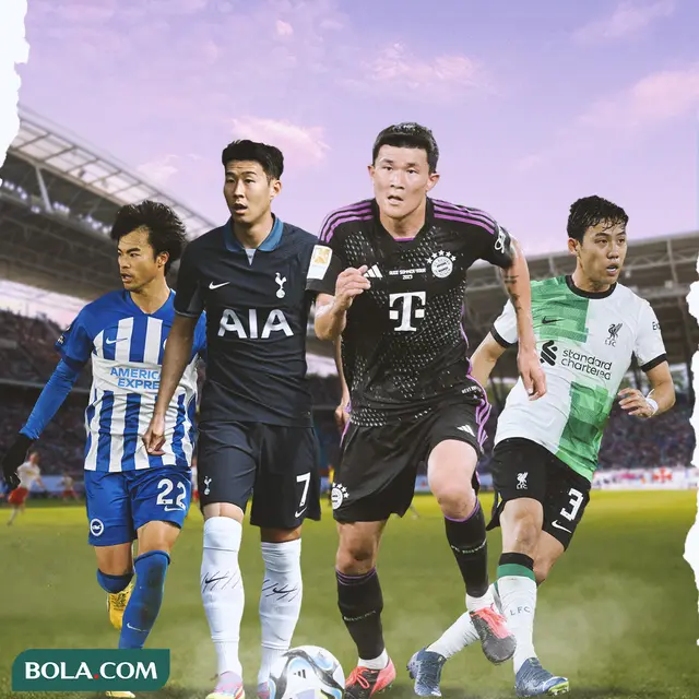 Ilustrasi - Kim Min-Jae, Son Heung-min, Kaoru Mitoma, Wataru Endo
