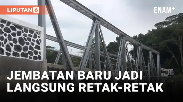 VIDEO: Baru Diresmikan, Jembatan di Subang Langsung Retak-retak